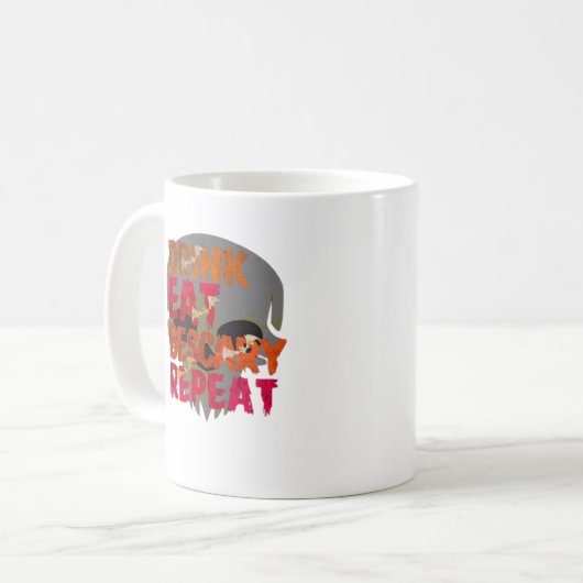 Funny Drink Eat Be Scary Halloween Design Creative Koffiemok (Voorkant links)