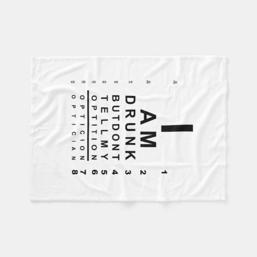 Funny drink eye-kaart fleece deken (Voorkant (Horizontaal))