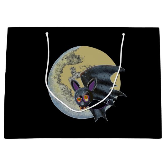 Funny Drink Halloween Full Moon Bat Groot Cadeauzakje (Voorkant)
