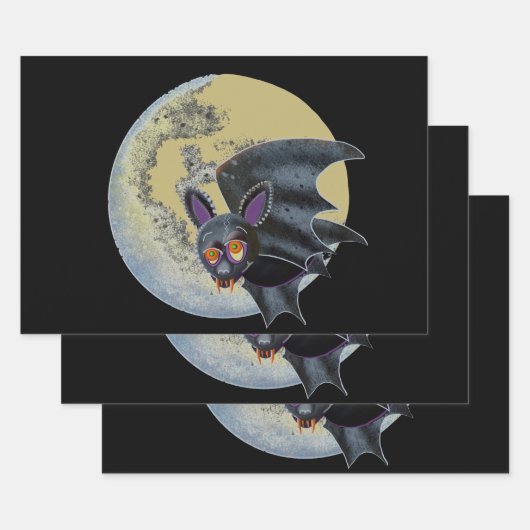 Funny Drink Halloween Full Moon Bat Inpakpapier Vel (Set)