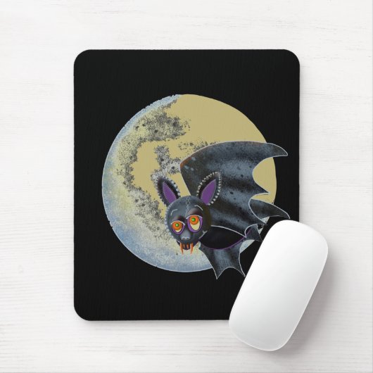 Funny Drink Halloween Full Moon Bat Muismat (Met muis)