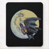 Funny Drink Halloween Full Moon Bat Muismat (Voorkant)
