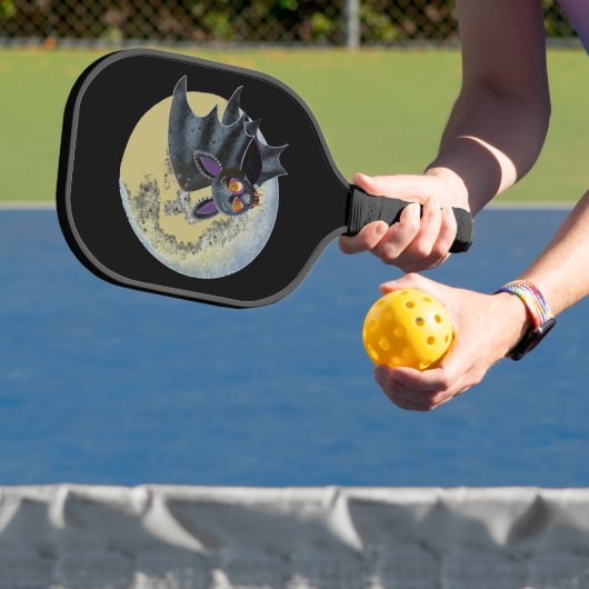Funny Drink Halloween Full Moon Bat Pickleball Paddle (Insitu)