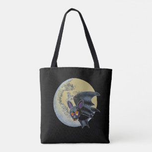 Funny Drink Halloween Full Moon Bat Tote Bag