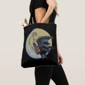 Funny Drink Halloween Full Moon Bat Tote Bag (Dichtbij)