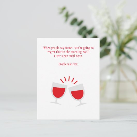 Funny Drink Hangover Briefkaart (Staand voorkant)