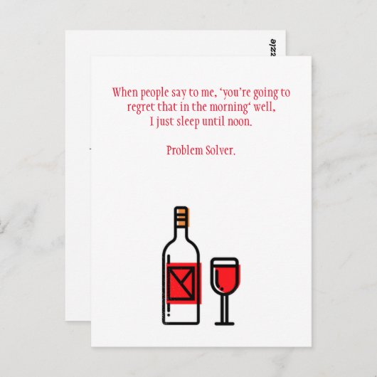 Funny Drink Hangover Briefkaart (Voorkant / Achterkant)