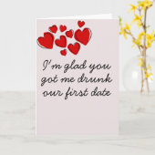 Funny Drink Humor Jubileum Valentijnsdag Kaart (Gele Bloem)