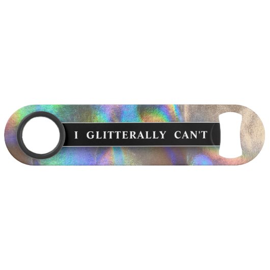 Funny Drink Joke Faux Holographic Monogram Name Speed Flessenopener (Voorkant (Horizontaal))