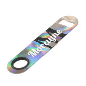 Funny Drink Joke Faux Holographic Monogram Name Speed Flessenopener (Achterkant Gekanteld)