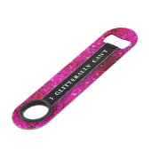 Funny Drink Joke Hot Pink Glitter Monogram Naam Speed Flessenopener (Voorkant Gekanteld)