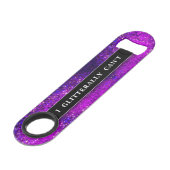 Funny Drink Joke Paars Glitter Monogram Naam Speed Flessenopener (Voorkant Gekanteld)