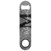 Funny Drink Joke Silver Glitter Monogram Naam Speed Flessenopener (Achterkant)