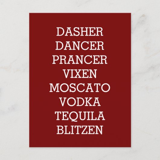 Funny Drink Kerstmis Briefkaart (Voorkant)