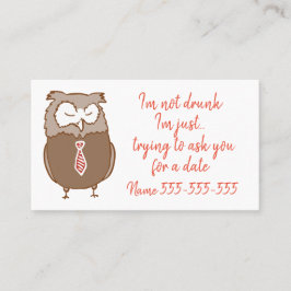 Funny drink owl date visitekaartje
