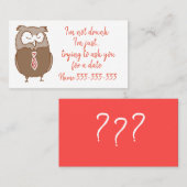 Funny drink owl date visitekaartje (Voorkant / Achterkant)