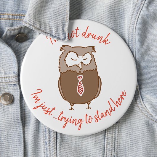 Funny drink owl ronde button 6,0 cm (In situ)