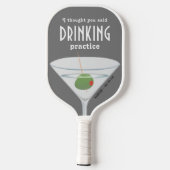 Funny Drink Practice Martini Grey Pickleball Paddle (Achterkant)