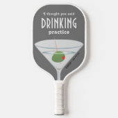 Funny Drink Practice Martini Grey Pickleball Paddle (Voorkant)