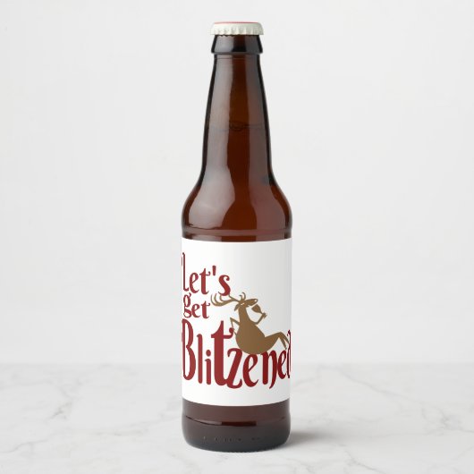 Funny drink rendierfeestdag bier etiket (Voorkant)