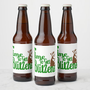 Funny drink rendierfeestdag bier etiket