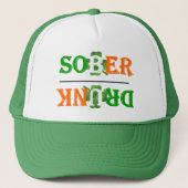 Funny drink sober St Patrick's day Trucker Pet (Voorkant)