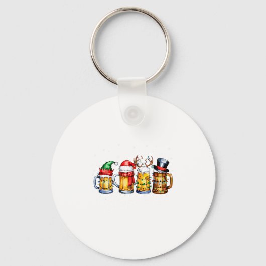 Funny Drinking Christmas Santa Beer Christmas Ligh Sleutelhanger (Voorkant)