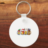Funny Drinking Christmas Santa Beer Christmas Ligh Sleutelhanger (Voorkant)