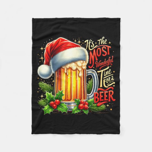 Funny Drinking Christmas Santa Beer Lovers Trend N Fleece Deken (Voorkant)
