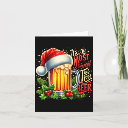 Funny Drinking Christmas Santa Beer Lovers Trend N Kaart (Voorkant)