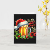 Funny Drinking Christmas Santa Beer Lovers Trend N Kaart (Gele Bloem)
