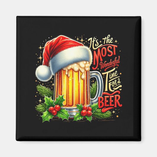Funny Drinking Christmas Santa Beer Lovers Trend N Magneet (Voorkant)