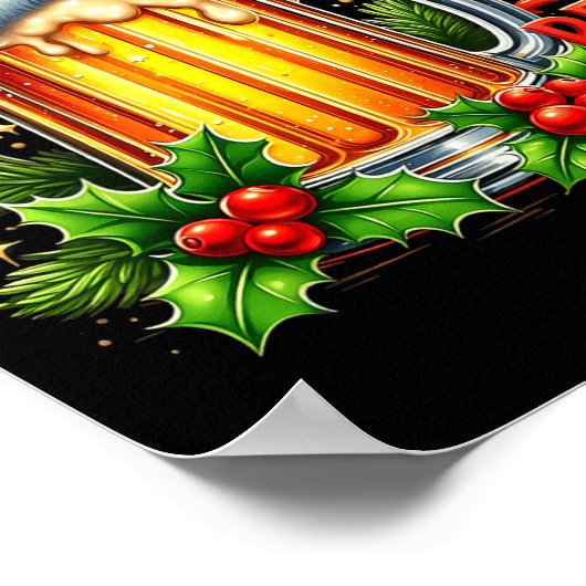 Funny Drinking Christmas Santa Beer Lovers Trend N Poster (Hoek)