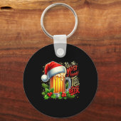 Funny Drinking Christmas Santa Beer Lovers Trend N Sleutelhanger (Voorkant)