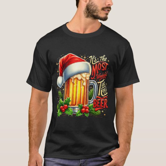 Funny Drinking Christmas Santa Beer Lovers Trend N T-shirt (Voorkant)