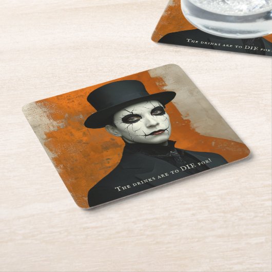 Funny Drinks to Die For Gothic Halloween Kartonnen Onderzetters (Schuin)