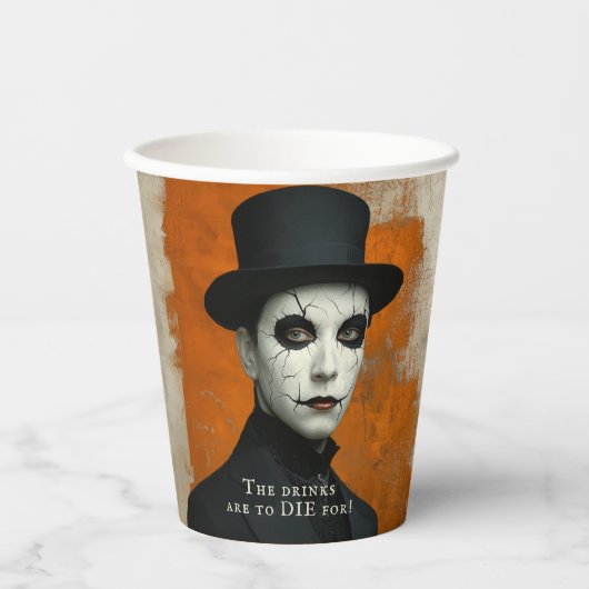 Funny Drinks to Die For Gothic Halloween Papieren Bekers (Voorkant)