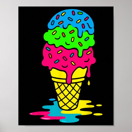 Funny Drip Bruh Ckto School Drip Ice+cream For Boy Poster (Voorkant)