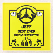 Funny Driving Instructor Gift Glazen Onderzetter (Voorkant)
