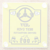 Funny Driving Instructor Gift Glazen Onderzetter (Achterkant)
