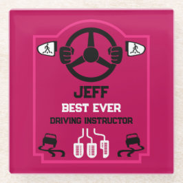 Funny Driving Instructor Gift Glazen Onderzetter