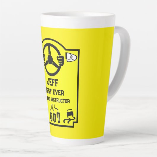 Funny Driving Instructor Gift Latte Mok (Rechterhoek)