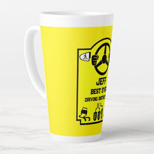 Funny Driving Instructor Gift Latte Mok (Linkerhoek)