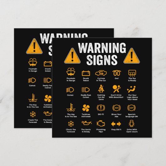 Funny Driving Warning Signs 101 Auto Mechanic Gift (Voorkant / Achterkant)