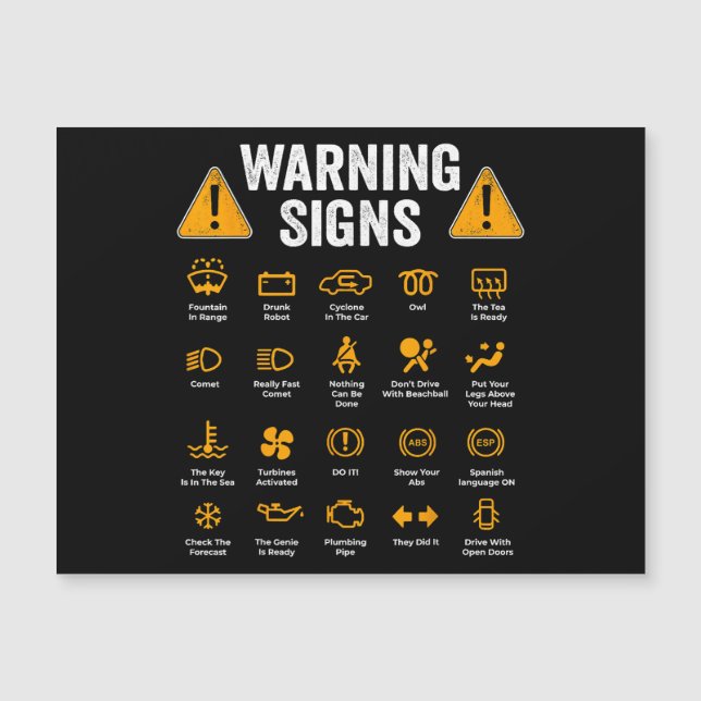Funny Driving Warning Signs 101 Auto Mechanic Gift (Voorkant)