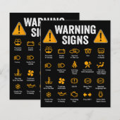 Funny Driving Warning Signs 101 Auto Mechanic Gift (Voorkant / Achterkant)