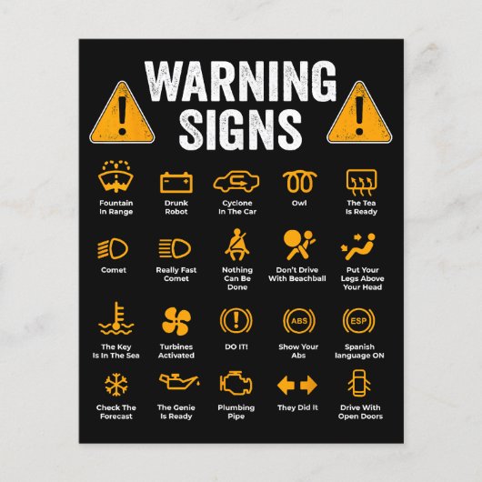 Funny Driving Warning Signs 101 Auto Mechanic Gift (Voorkant)