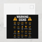 Funny Driving Warning Signs 101 Auto Mechanic Gift Briefkaart (Voorkant / Achterkant)