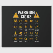Funny Driving Warning Signs 101 Auto Mechanic Gift Cadeaupapier (Vlak)