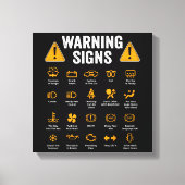 Funny Driving Warning Signs 101 Auto Mechanic Gift Canvas Afdruk (Voorkant)